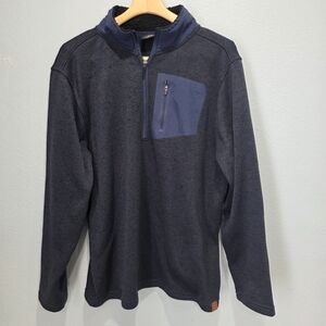 Old River Men's Blue Quarter-Zip Pullover with Chest Pocket Size XL.